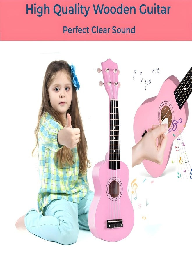 Jakeloo 21 Inch Wooden Kids Toddler Child Children Acoustic Guitar Musical Instruments Ideal for 3-9 Year Old Boys Girls Gifts (Pink) - Image 3